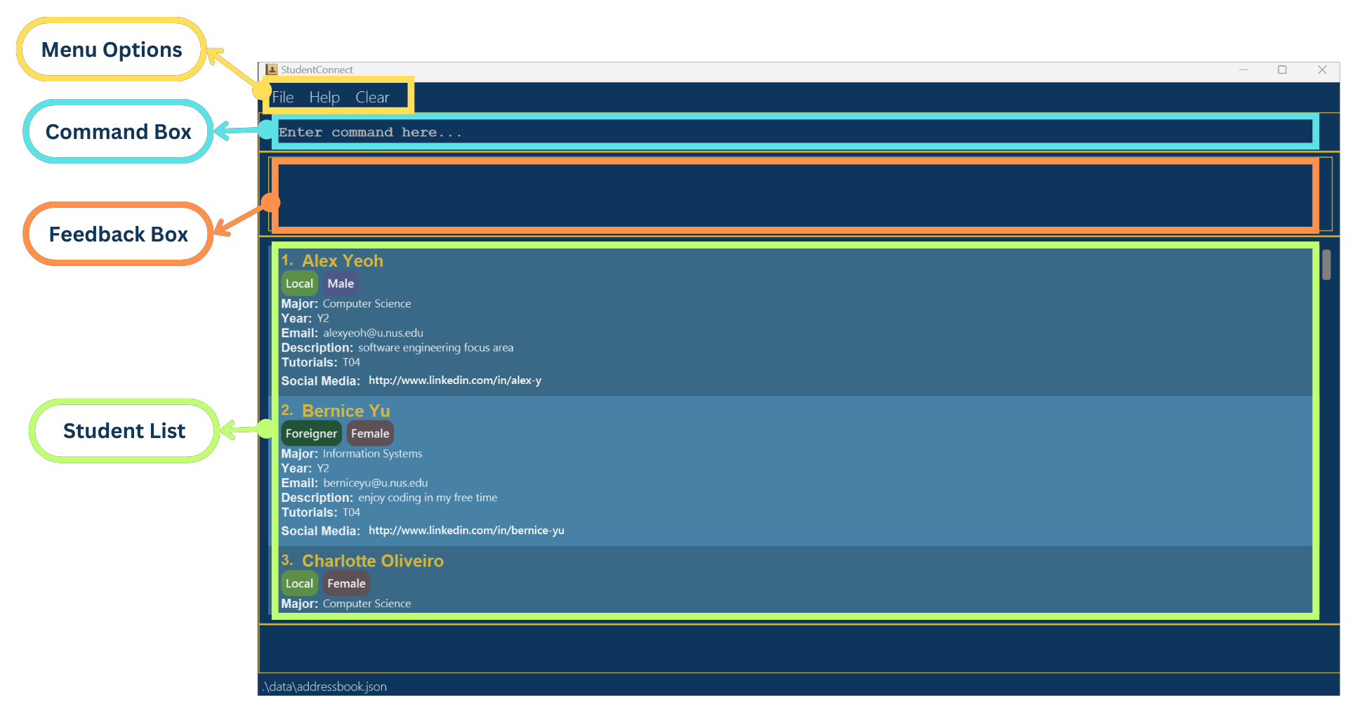 Student List View of StudentConnect