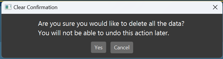 result for 'clear' pop-up