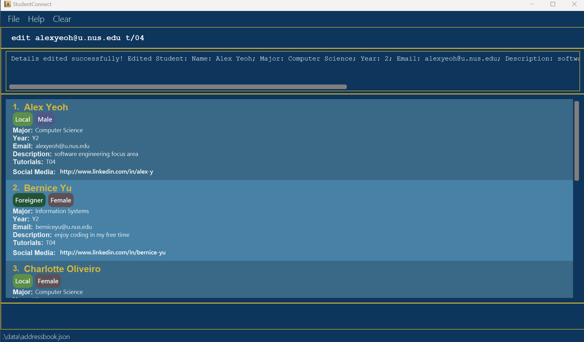 sample result for 'edit'