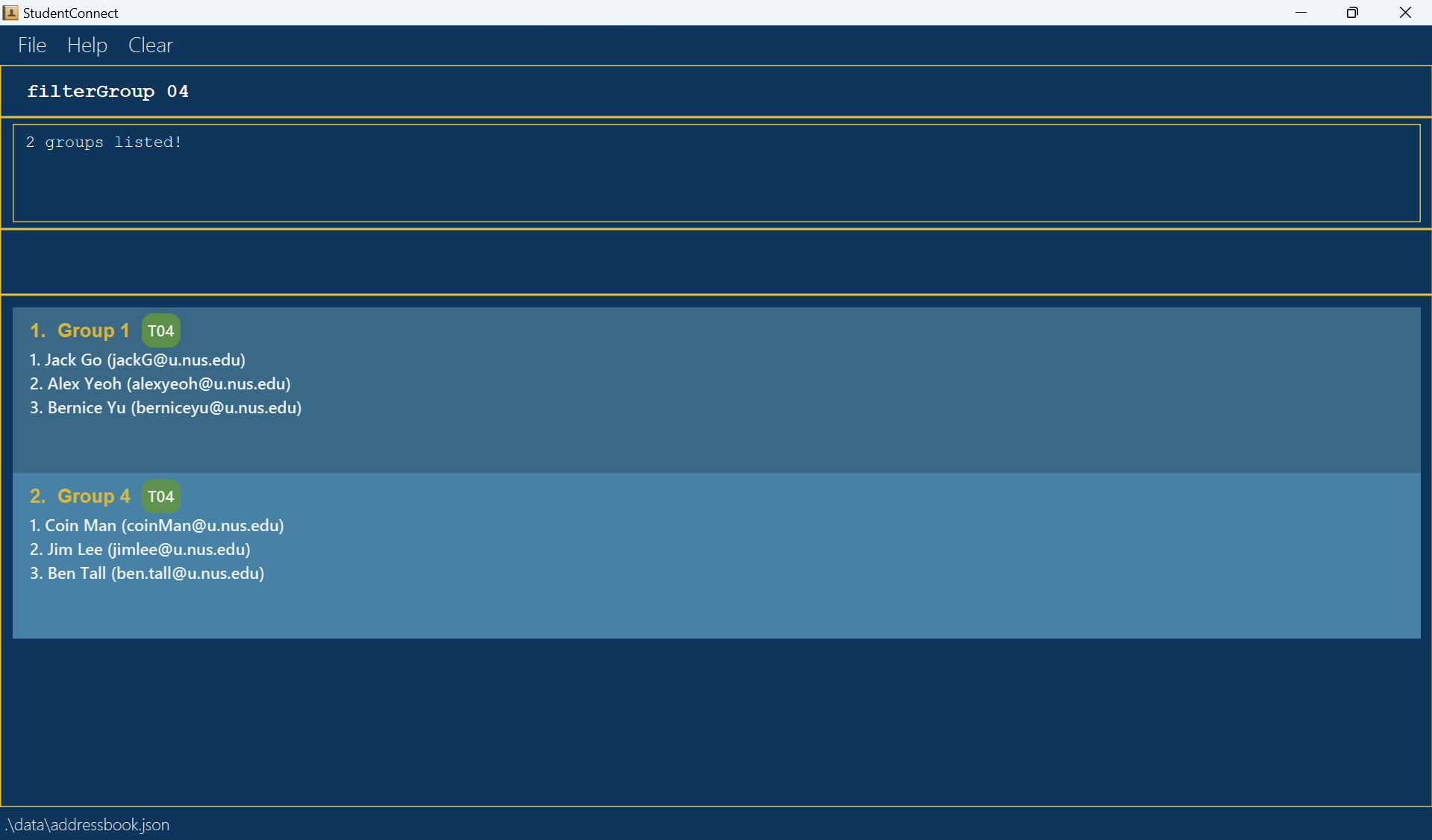 sample result for 'filterGroup'