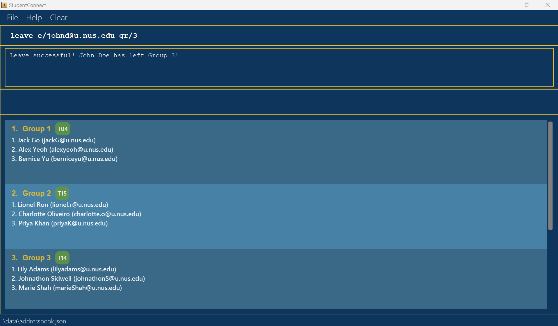 sample result for 'leave'